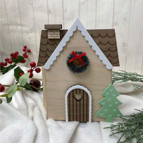 portafotos marco de fotos casita navidad regalo original personalizado para abuelos y familiares