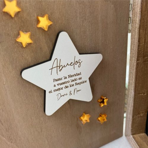 portafotos marco de fotos casita navidad regalo original personalizado para abuelos y familiares